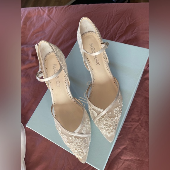 Bella Belle CANDICE IVORY
Ivory D'Orsay Lace Wedding Shoes for Bride Low Heel - Picture 10 of 10
